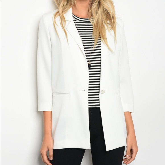 Jackets & Blazers - White Oversized Boyfriend Blazer